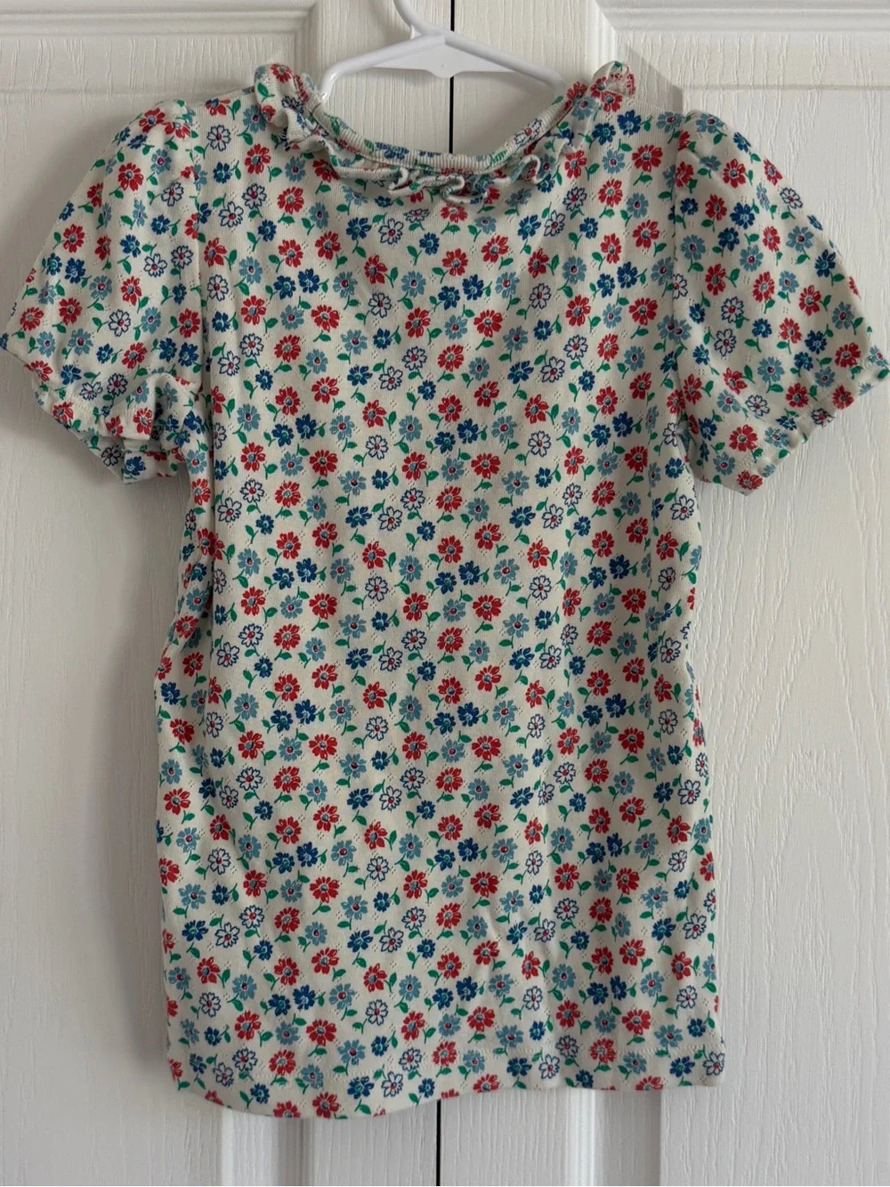 Mini Boden Ruffle Pointelle Tee - Picture 3 of 4